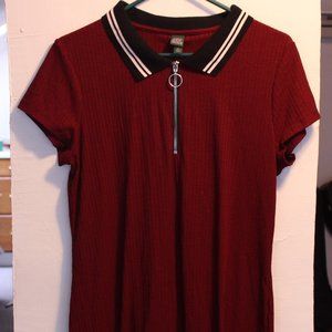 Maroon casual polo dress